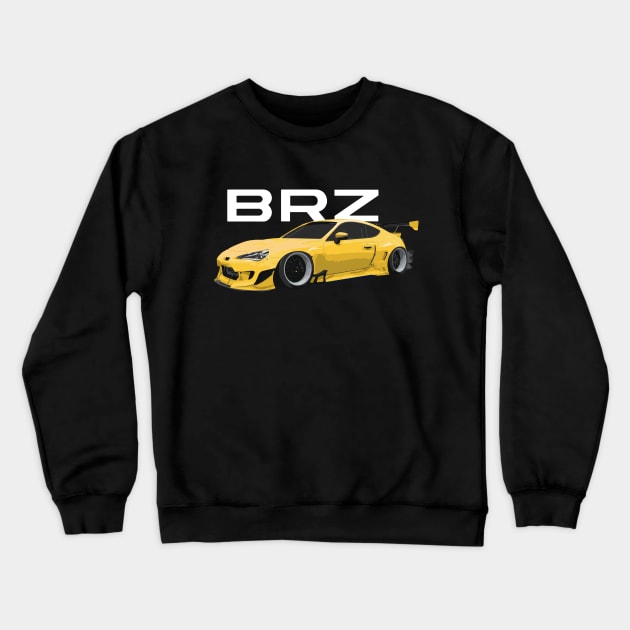 BRZ Series Yellow Rocket Bunny Pandem Kit Crewneck Sweatshirt by cowtown_cowboy